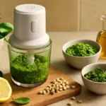 Mini tritatutto elettrico per salse e pesto: la funzione che permette di ottenere texture perfette anche con erbe delicate