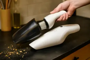 Aspirabriciole ricaricabile sul piano cucina: perché molti sbagliano la manutenzione