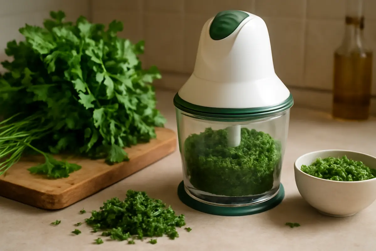 Tritaprezzemolo elettrico: il segreto per conservare aroma e colore senza sprechi